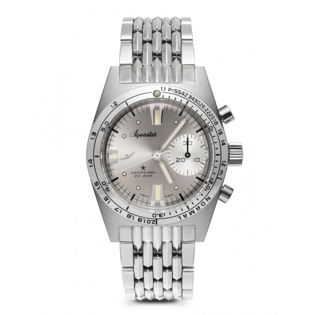 AQUASTAR DEEPSTAR CHRONOGRAPH SILVERLINE