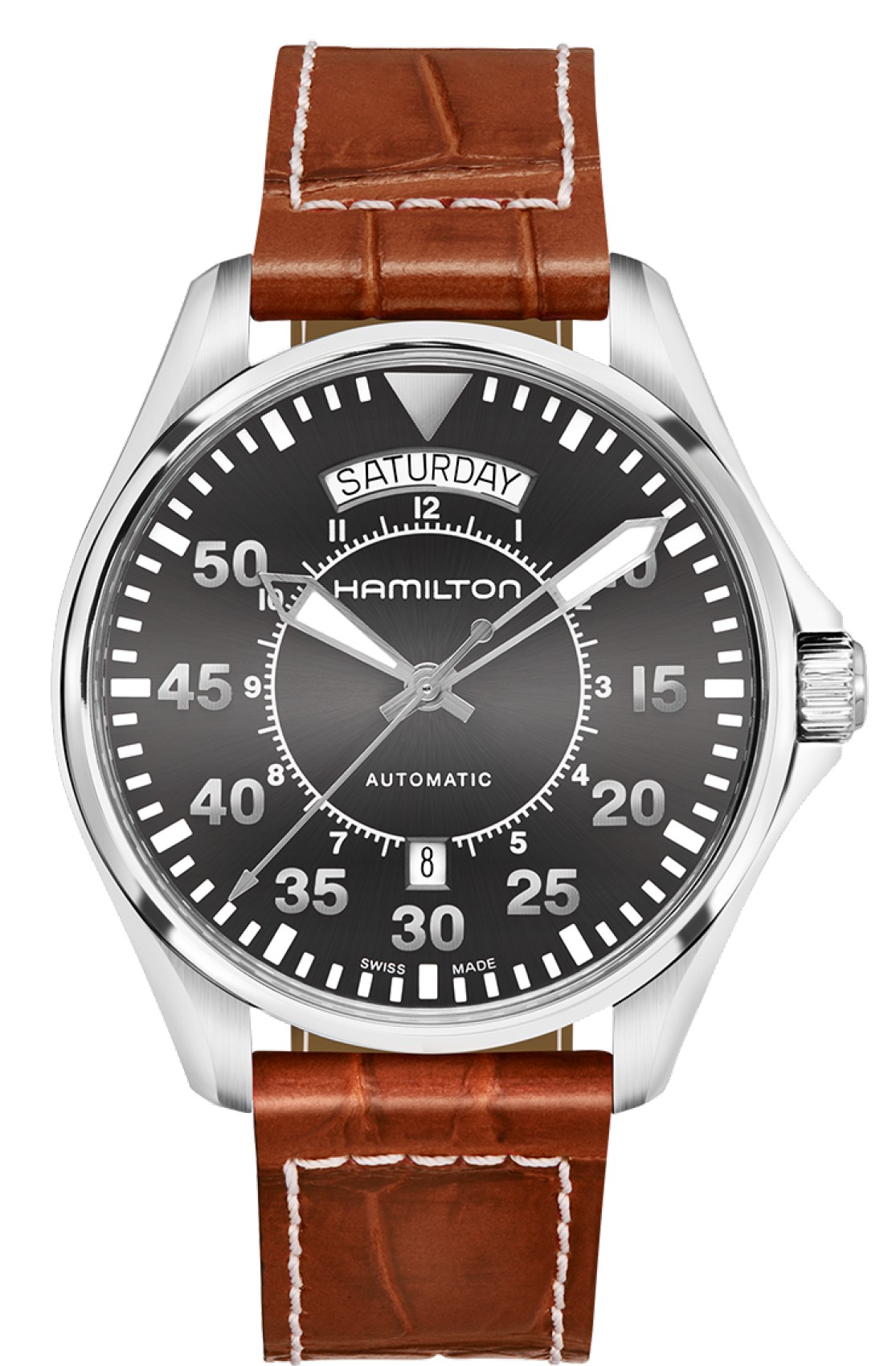 HAMILTON KHAKI AVIATION PILOT DAY DATE AUTO