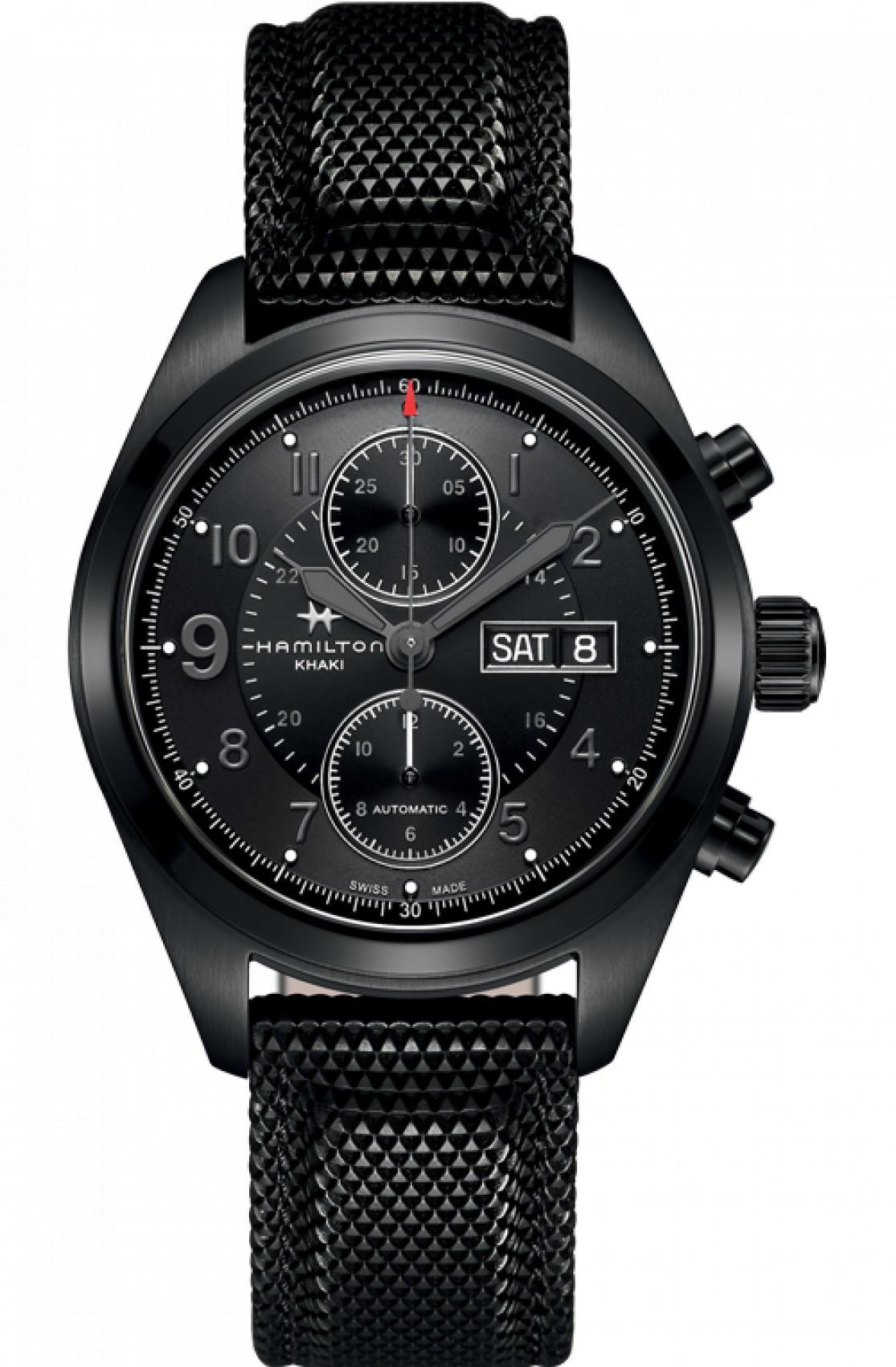 HAMILTON KHAKI FIELD AUTO CHRONO PVD NERO