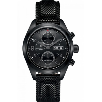 HAMILTON KHAKI FIELD AUTO CHRONO PVD NERO