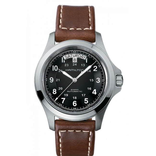 HAMILTON KHAKI KING AUTO PELLE