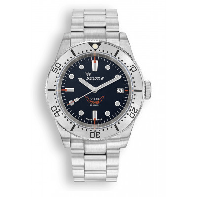 SQUALE 1545 STEEL BLACK BRACELET