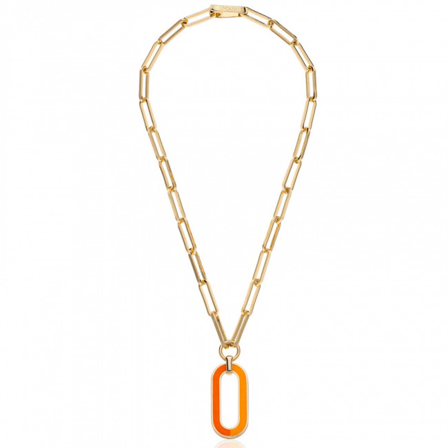 UNOAERRE Collana con pendente smaltato arancio